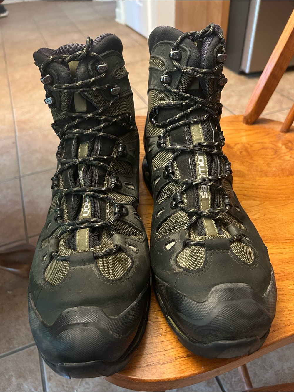 Salomon Men's Olive and Black Trail Hiking Boots